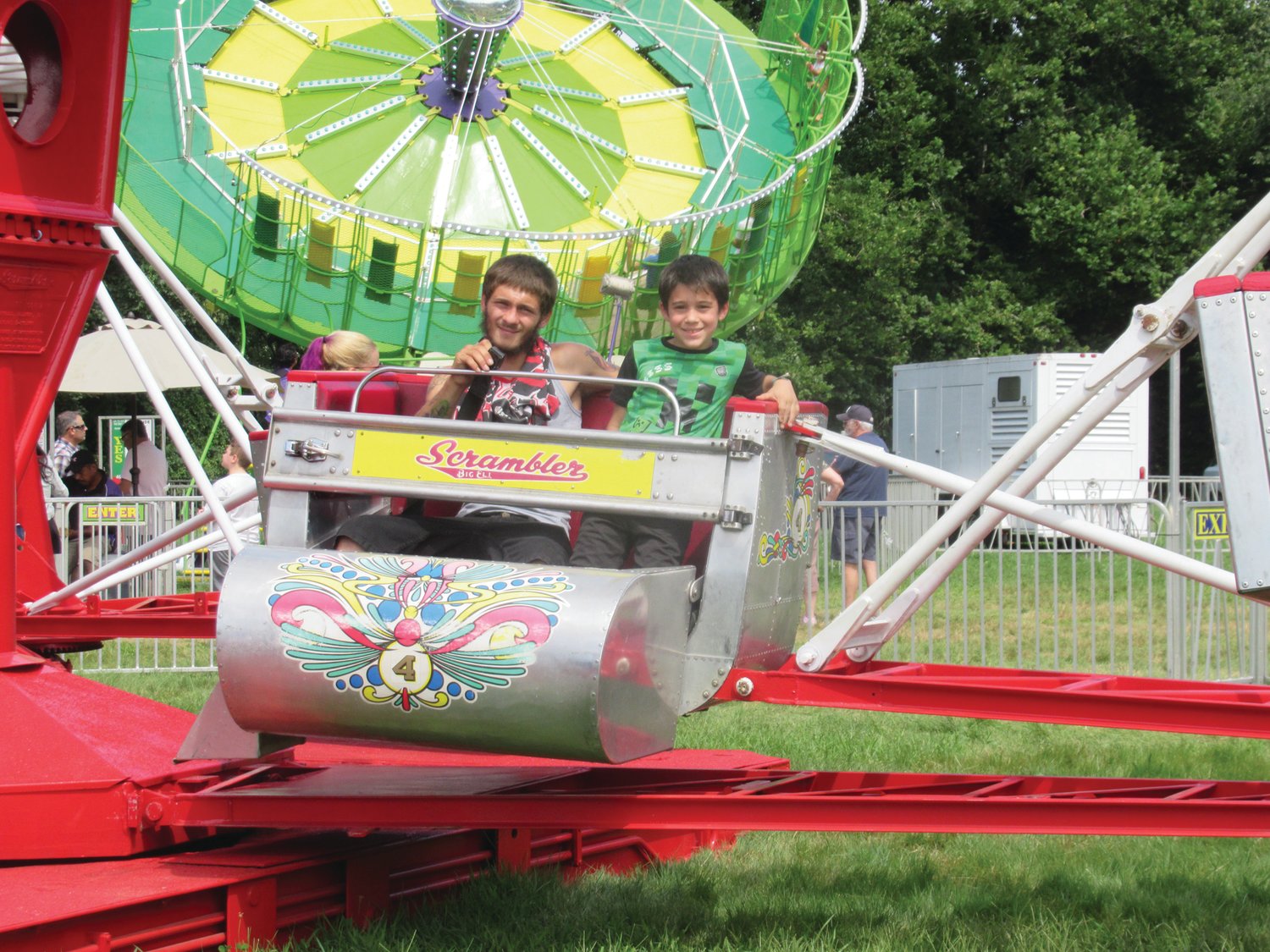 RUGGED RIDERS: These two youngsters were among the dozens of people that enjoyed the Yo Yo ride Sunday.